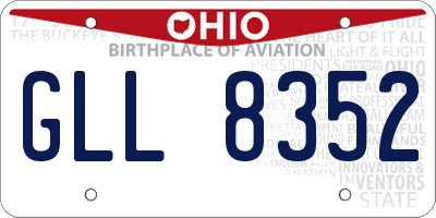 OH license plate GLL8352