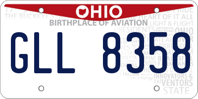 OH license plate GLL8358