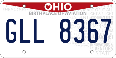 OH license plate GLL8367