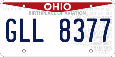 OH license plate GLL8377