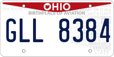 OH license plate GLL8384