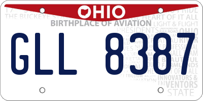 OH license plate GLL8387