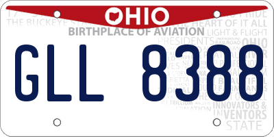 OH license plate GLL8388