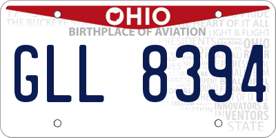 OH license plate GLL8394