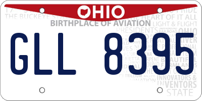 OH license plate GLL8395