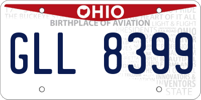 OH license plate GLL8399