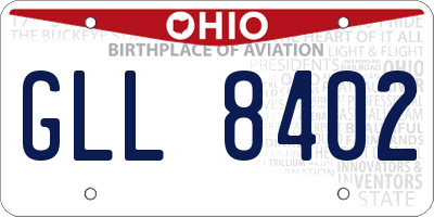 OH license plate GLL8402
