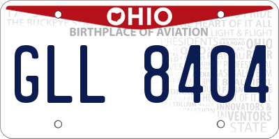 OH license plate GLL8404