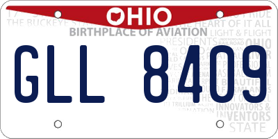 OH license plate GLL8409