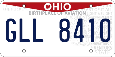 OH license plate GLL8410