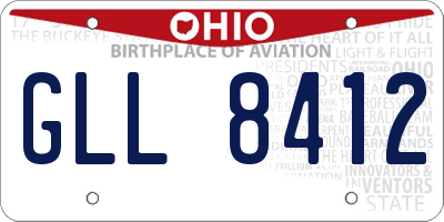 OH license plate GLL8412