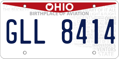 OH license plate GLL8414