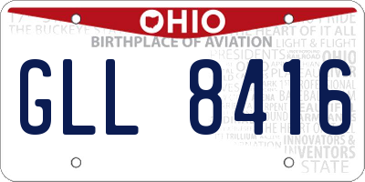 OH license plate GLL8416