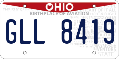 OH license plate GLL8419