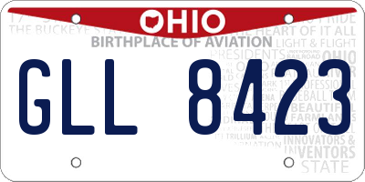 OH license plate GLL8423