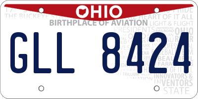 OH license plate GLL8424