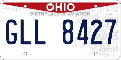 OH license plate GLL8427