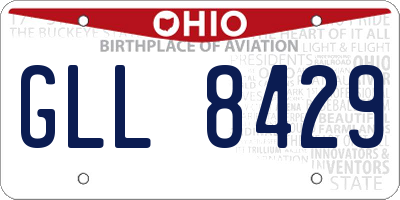 OH license plate GLL8429