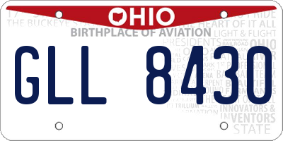 OH license plate GLL8430