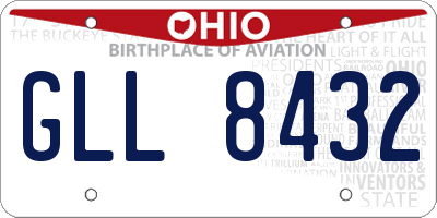 OH license plate GLL8432