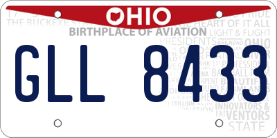 OH license plate GLL8433