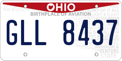 OH license plate GLL8437