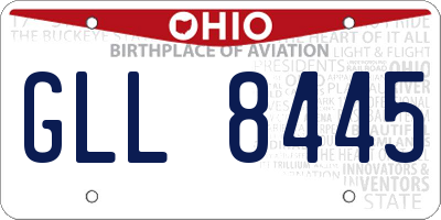 OH license plate GLL8445