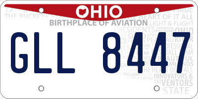 OH license plate GLL8447