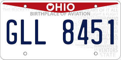 OH license plate GLL8451
