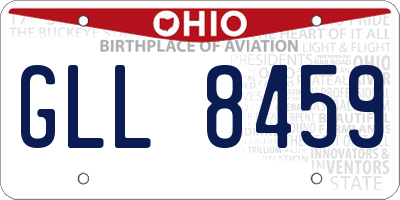 OH license plate GLL8459