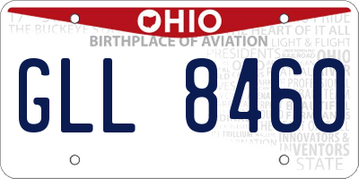 OH license plate GLL8460