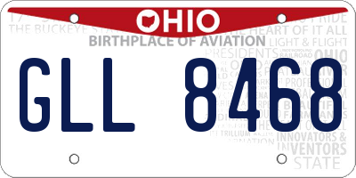 OH license plate GLL8468