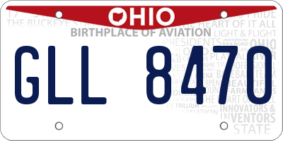 OH license plate GLL8470