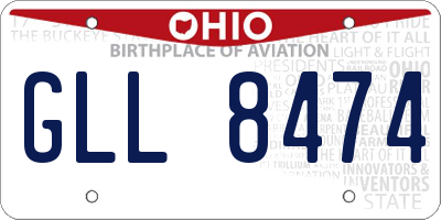 OH license plate GLL8474