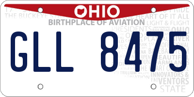 OH license plate GLL8475