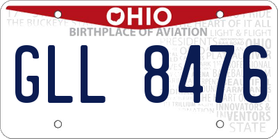 OH license plate GLL8476