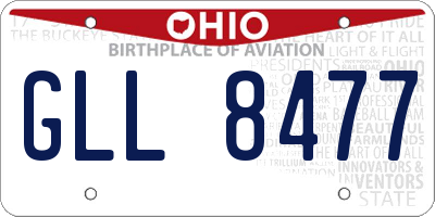 OH license plate GLL8477