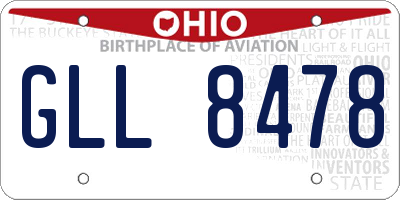 OH license plate GLL8478