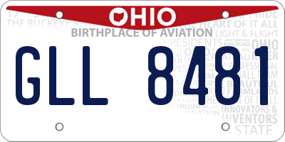 OH license plate GLL8481