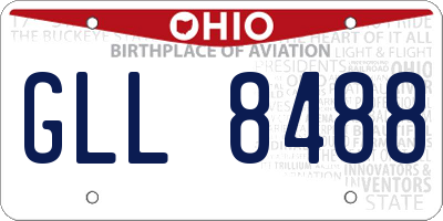 OH license plate GLL8488