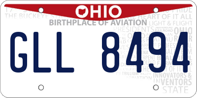 OH license plate GLL8494