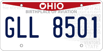OH license plate GLL8501
