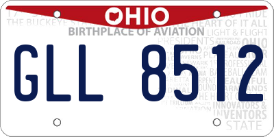 OH license plate GLL8512
