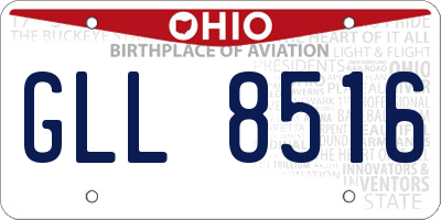 OH license plate GLL8516