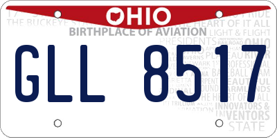 OH license plate GLL8517