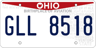OH license plate GLL8518