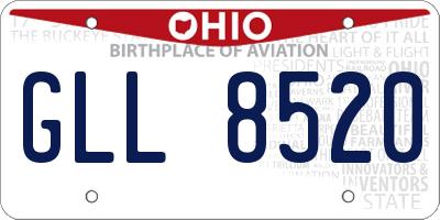OH license plate GLL8520