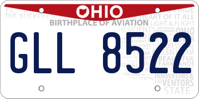 OH license plate GLL8522