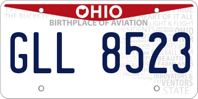 OH license plate GLL8523