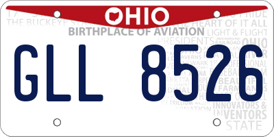 OH license plate GLL8526